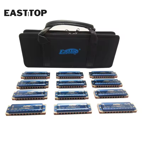 EASTTOP T008K-12 10Holes Harp Diatonic Blues Harmonica Set Of 12 Mouth Organ Set - Picture 11 of 14