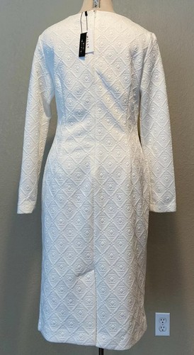 Milly Women's Long sleeve Sheath Dress White Sz 4 $395 NWT - Picture 4 of 7