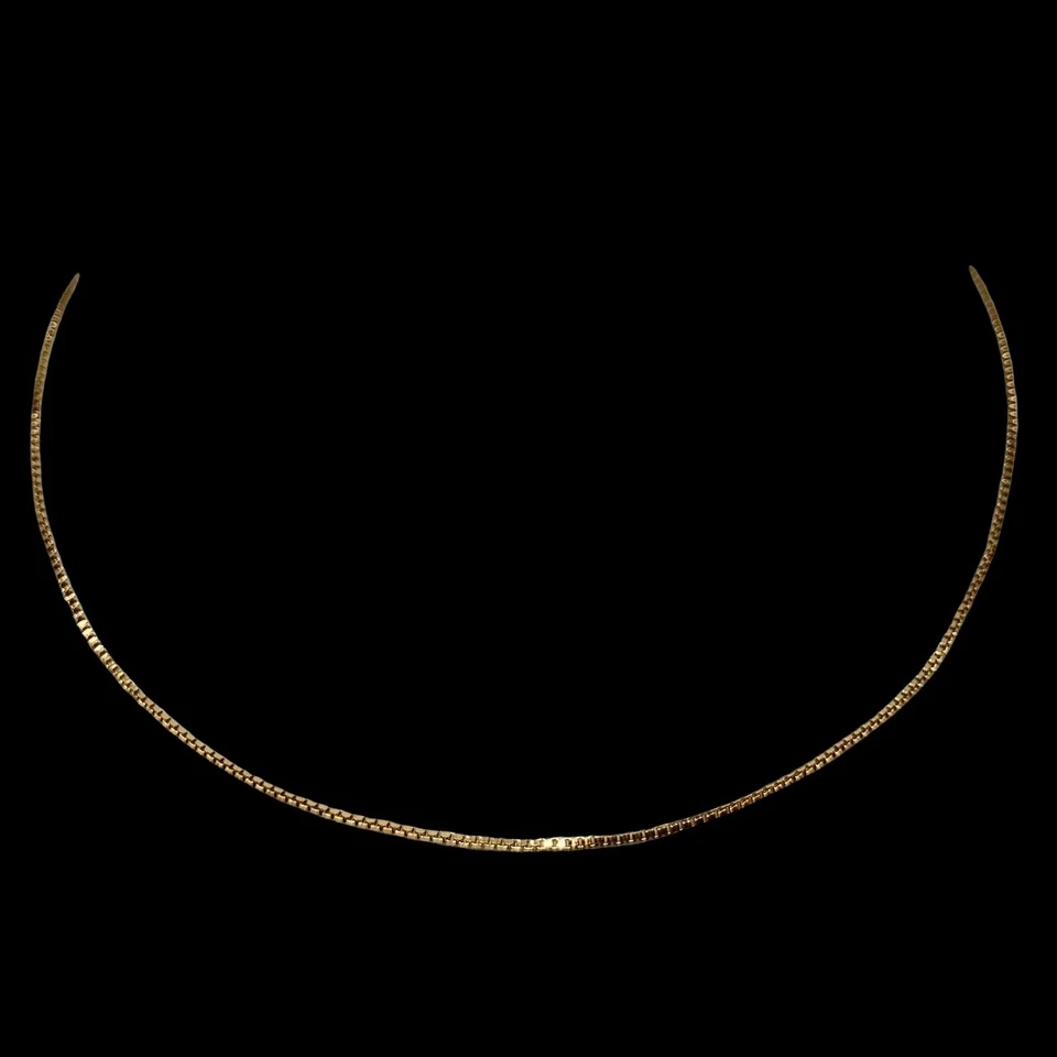 Cadena Italiana 18" 22K Vermeil Caja Fina 1mm 110016B Foto 3 de 4