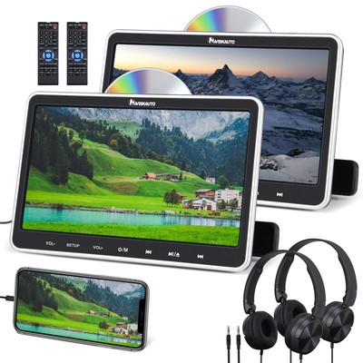 2X10.1'' Full HD Auto Kopfstütze DVD Player Monitor 1080P HDMI USB SD Für Kinder