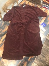 MENS BATHROBE by PIERRE CARDIN Brown VINTAGE Velour Arnel Nylon Blend One Size
