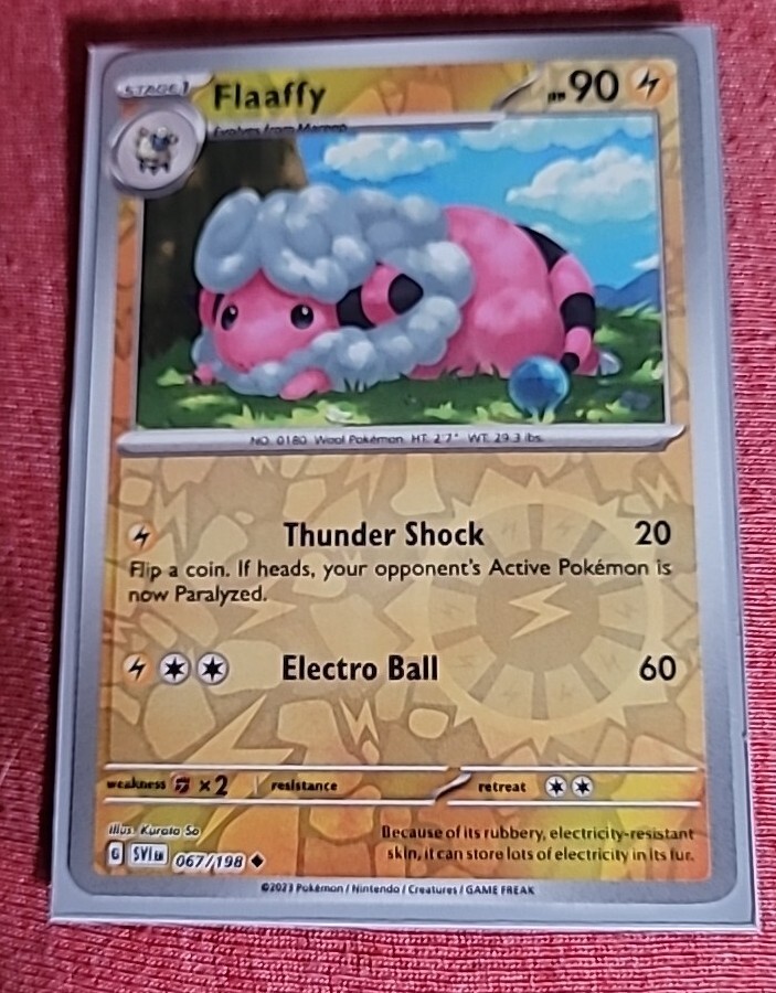 Flaafy HP 90 Reverse Holo Pokémon Card No. 067/198