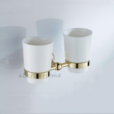 Simple Bathroom Tumblers Cup Set Toothbrush Holder Wall Mount Toothpaste Rack