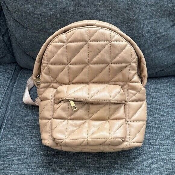 Zara Quilted Backpack in Tan | eBay display picture 2