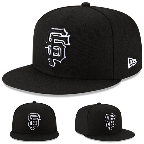 New Era San Francisco Giants Fitted Hat MLB League Basic Black White Size 7 7/8 - Photo 1 sur 7