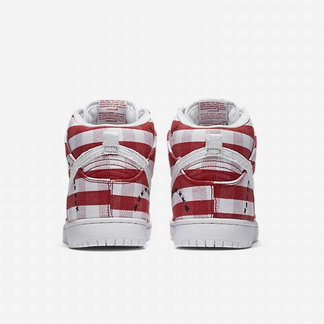 Nike MENS SB Dunk High Pro Red White Ants Picnic  Blanket SIZE 10.5 NEW RARE LOT image 6