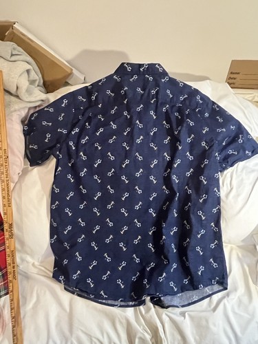 2XL Men’s Hawaiian Button Down Floral Design, Blue. 2XL Haggar Collection Shirt - Picture 10 of 11