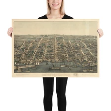 Alexandria Virginia Vintage Map - Old Town Alexandria Lithograph (1863) Poster