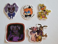  6 Lot Of 5 Assorted Five Nights At Freddy's FNAF 3" Waterproof Stickers.