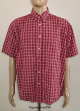 Wrangler Men's Button Down Shirt Short Sleeve Red Multi Plaid XL