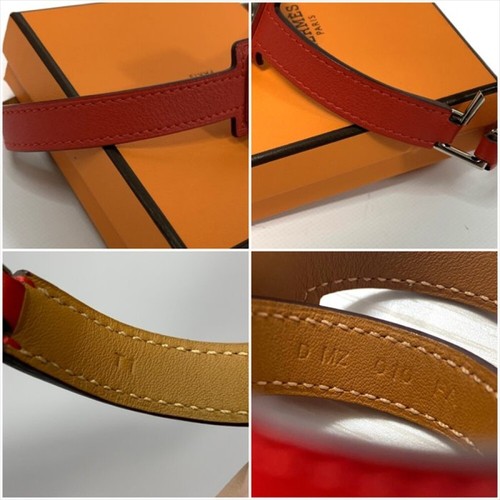 Hermes Kelly Leather Bracelet T1 Red Box Gift Quality D stamp - Picture 8 of 9
