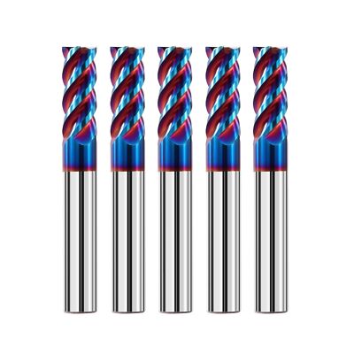 5PCS 3/8'' Solid Carbide Square Nose End Mills Set 65HRC Tungsten Steel Millin...