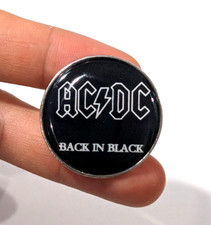 AC/DC 'BACK IN BLACK' Heavy metal band Enamel Lapel Patch Metal Badge Brooch Pin