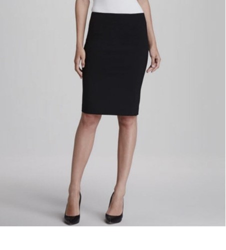 THEORY Golda Urban Pencil Skirt Double Slit Wool Blend Knee Length Black Size 10 - 第 1/7 張圖片