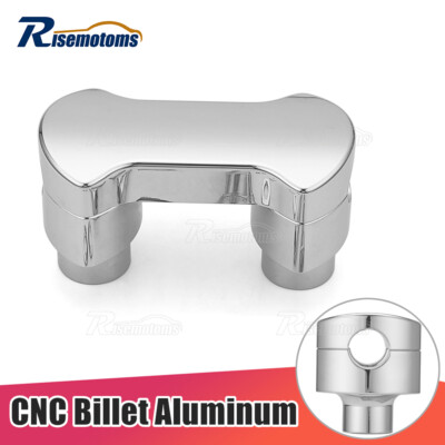 Chrome Top Cover 2'' Handlebar Risers Clamp For Harley Dyna Switchback FLD 12-16