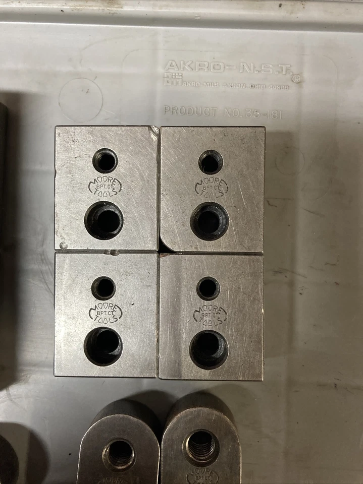 Moore 1-2-3 bloques paralelos, 4 Moore 1-1/2"x 1-1/4"x7/8" bloques abrazaderas de sujeción Foto 3 de 4