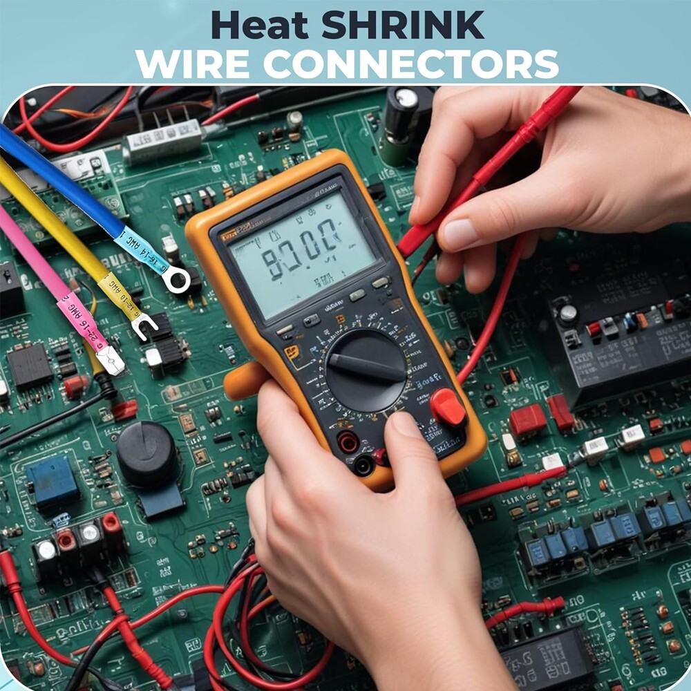 250x Heat Shrink Wire Connectors Electrical Ring Fork Spade Crimp Terminals Kit