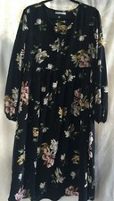 GLAMOUROUS black floral boho empire waist  dress     size 10    