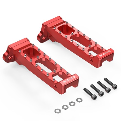 Left + Right Foot Peg Pedals Kit For Honda TRX450ER Electric Start 2006-2014 Red - Picture 7 of 8