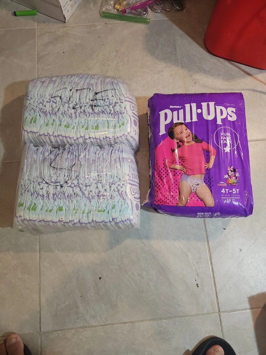 Luvs 72 pack size 4 and Huggies Pull ups size 4-5 33 pack 105 Total Diapers