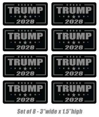 Trump 2028 stickers dark 8 pack American President election hard hat sticker