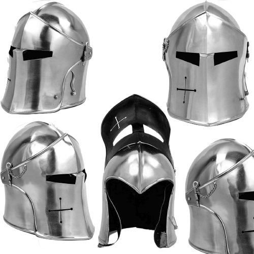 Medieval Knights Barbuta Helmet Crusader Armor Visor Helmet Mild Steel LARP SCA - Picture 1 of 3