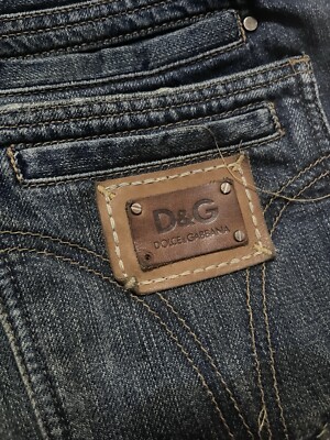 DOLCE & GABBANA D&G VINTAGE Y2K MUDWASH POWER DENIM (SIZE 34 WAIST