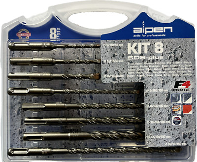 8 Alpen SDS-Plus Hammerbohrer Ø 5mm 6mm 8mm 10mm 12mm -Stein Beton Bohrer KIT 8 