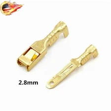 50/200X Non-Insulated 2.8mm Spade Male&Female Connectors Terminals Brass Crimp