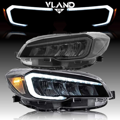VLAND CLEAR FULL LED Reflector Headlights For 2015-21 Subaru WRX STI W/Animation