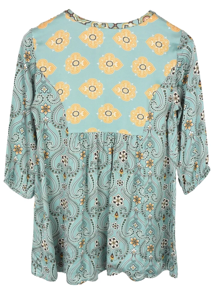 ODD MOLLY Funky Belle Tunic Blouse Women's XS Three Quarter Sleeve Patterned - Image 2 of 4