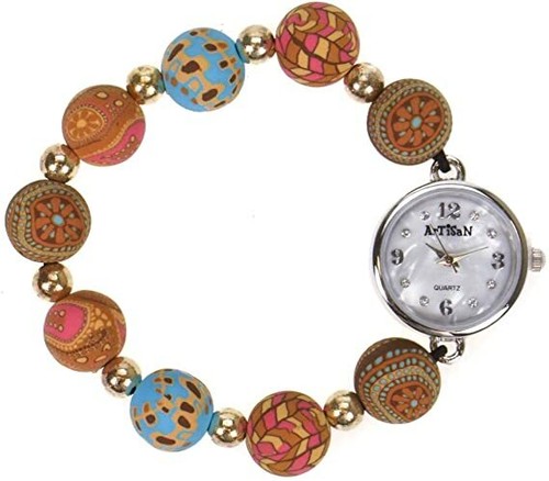 OROLOGIO NUOVO DONNA/ADOLESCENTE TERRA ARTIGIANALE QUADRANTE BIANCO MADREPERLA - Foto 5 di 6