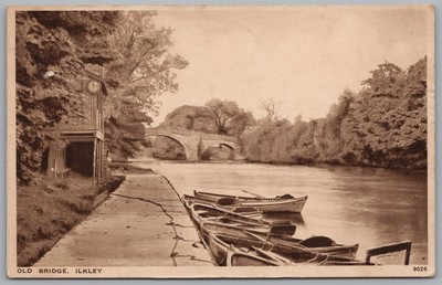 Ilkley Old Bridge Wharfedale Yorkshire Postkarte Poststempel verschickt von J Salmon