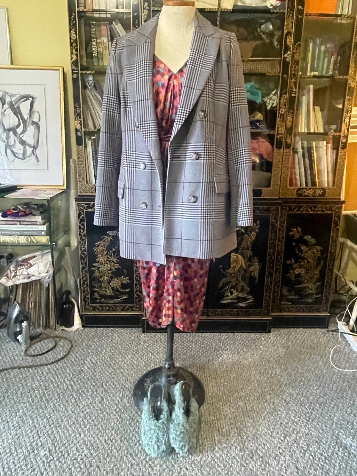 Abito origami Kenzo stampa geometrica seta taglia S