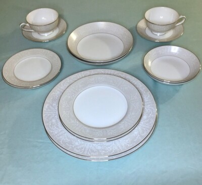 Vintage CORONATION, 14pc Fine China Dinner Set for 2 from Royal M by MITA, Japan