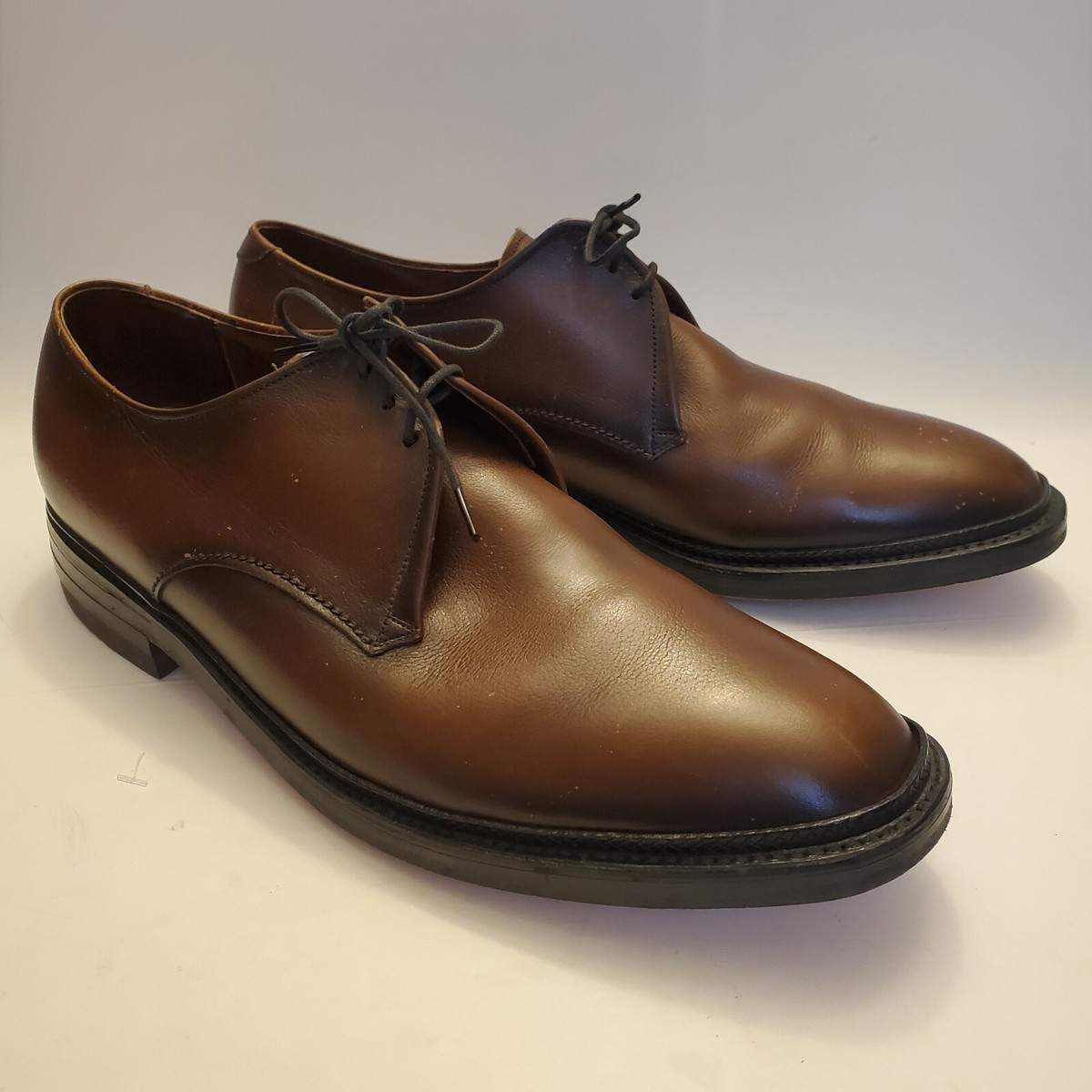 Freeman Mens Brown Faux Leather Oxfords Lace Up Comfort Dress‎ Shoes Size 10M Lace-Up Men main image 3