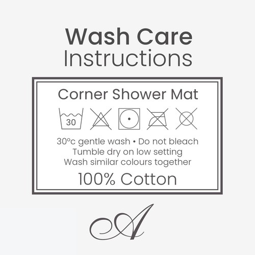 Corner Shower Mat 70 x 35cm - 100% Cotton L-Shaped Bath Mat Supersoft, Absorbent - Picture 11 of 54