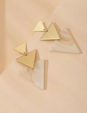 Triangle Drop Earrings Multicolor Gemstone Geometric Type Dangle women new
