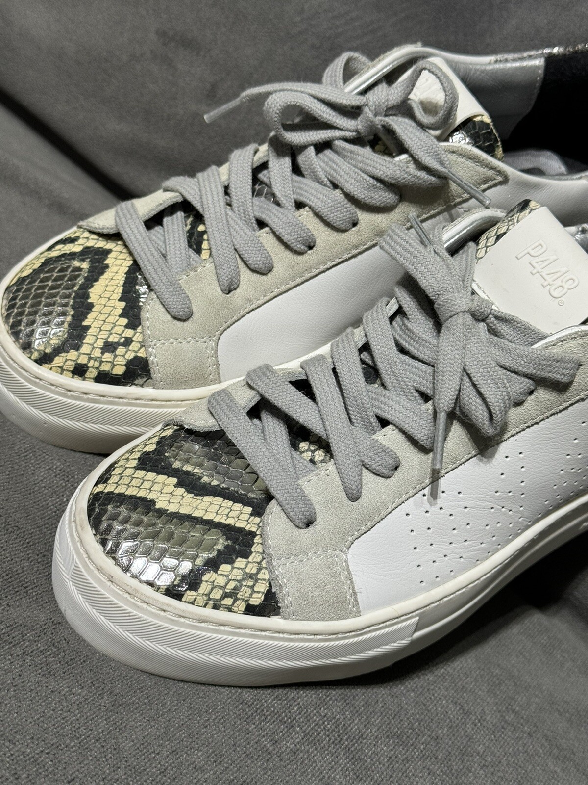P448 White & Python Leather Sneaker Size 37 Excel… - image 10