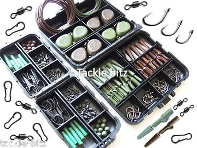  8 Gewichte Karpfen Angeln Tackle Box Set Curve Schaft Haken Sicherheitsclips Wirbel