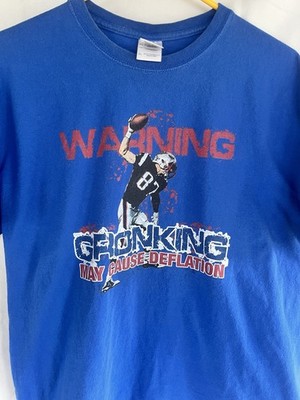 Rob Gronkowski Blue Shirt ''Warning Gronking May Cause Deflation'' size XL