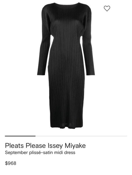 Women Issey Miyake Dress Black Polyester M