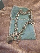 Authentic Tiffany & Co. Sterling Silver Toggle Heart Necklace