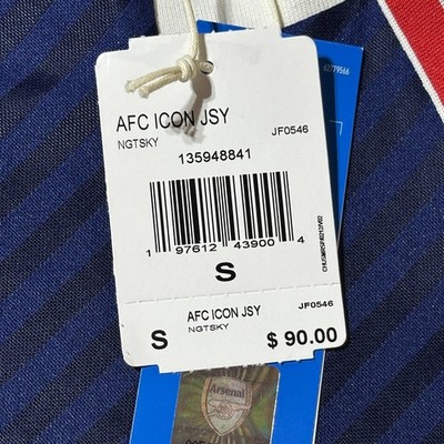 Arsenal Jersey Mens Small Blue Navy Soccer AFC Icon Adidas