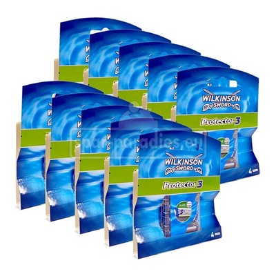 40 x Wilkinson Protector 3 Rasierklingen Klingen mit Schwingkopf 10 x 4 Stück