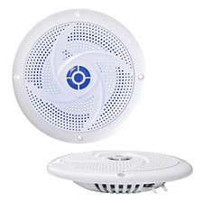 Waterproof Rated Marine LED Speakers, Low-Profile Slim Pair, 6.5" 240 Watt 