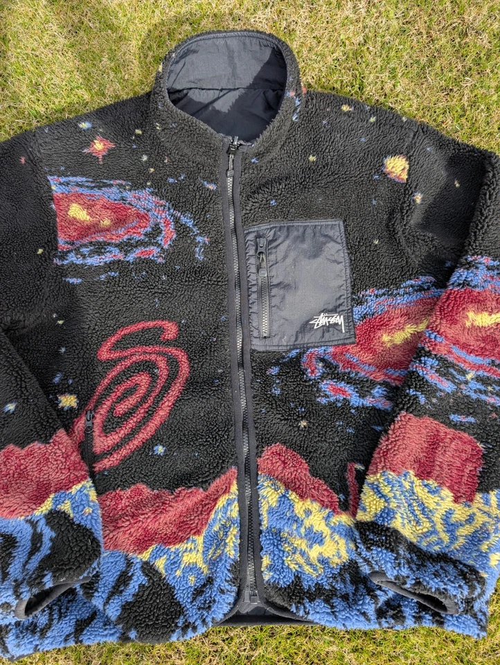 Chaqueta polar stussy cosmos reversible Sherpa talla grande | TOTALMENTE AUTÉNTICA Foto 2 de 4