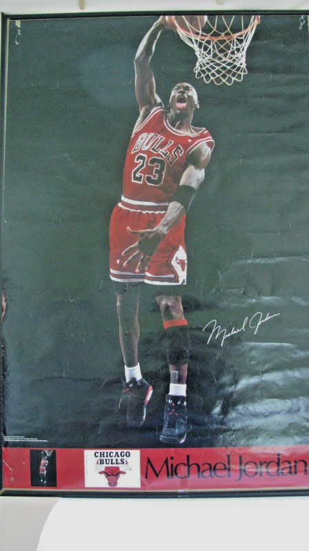 Vintage collectible NBA 1990s Michael Jordan Poster famous slam dunk
