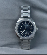 Gucci GG2570 41mm Blue Dial Swiss Made Quartz Date 100m Steel Bracelet