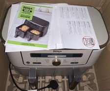 Ninja MAX Dual Zone Digital Air Fryer, 9.5L Recipe Stone Gold DZ400UKSTGD Boxed